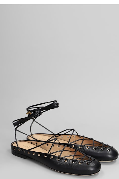 Chloé Ghillies Ballet Flats In Black Leather