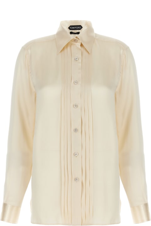 Tom Ford Topwear for Women Tom Ford Pleated Plastron Shirt