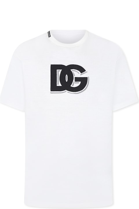 Homeware Dolce 
Gabbana White T-shirt For Kids With Dg Logo