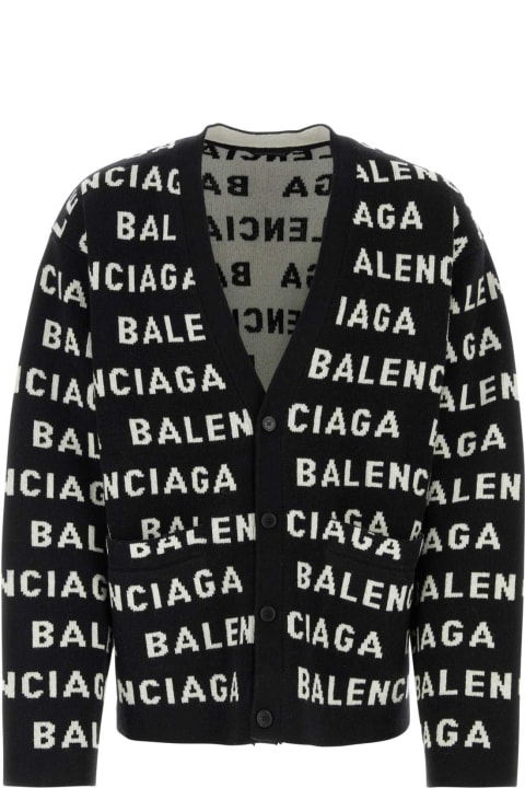 Balenciaga Clothing for Men Balenciaga Black Wool Blend Cardigan