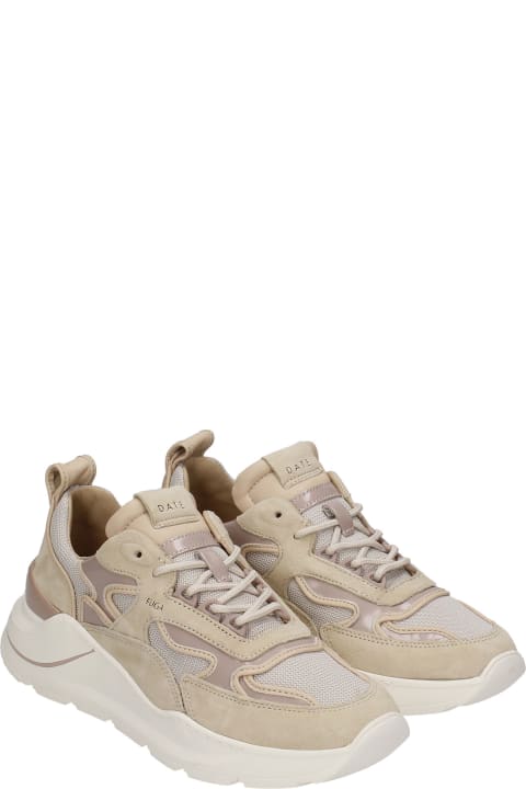 Fuga 2.0 Sneakers In Beige Suede And Fabric