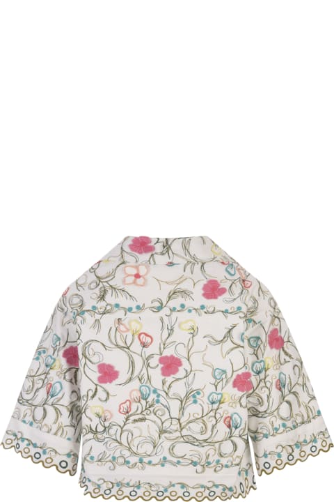 Elie Saab for Women Elie Saab Cotton Embroidered Garden Jacket