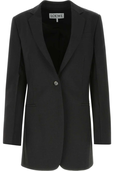 Loewe Coats & Jackets for Women Loewe Charcoal Wool Blend Blazer