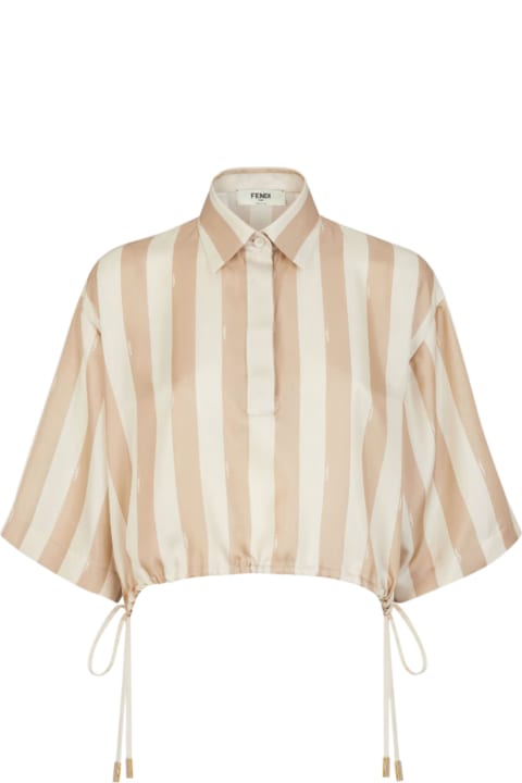 ウィメンズ Fendiのトップス Fendi Shirt All Over Pequin Silk
