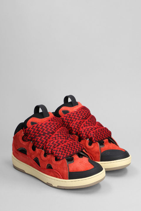 Lanvin Sneakers for Women Lanvin Curb Sneakers In Red Suede