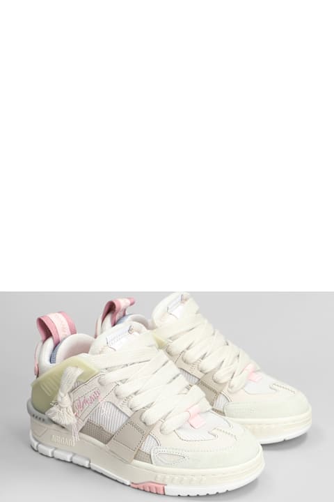 Homeware Axel Arigato Area Patchwork Sneakers In Beige Suede And Fabric