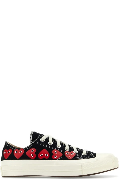 Sneakers for Men Comme des Garçons Play Black Canvas Comme Des Garçons X Converse Sneakers