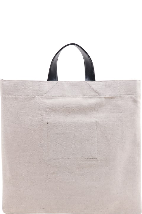 Jil Sander Totes for Men Jil Sander Ecru Cotton Blend Shopping Bag
