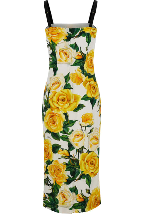 Dresses for Women Dolce & Gabbana Midi Dress With All-over Flower Print