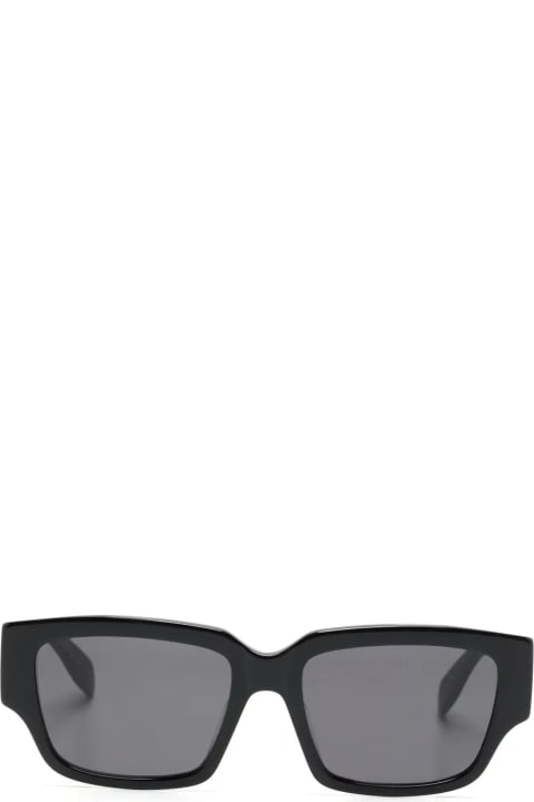 Fashion for Men Alexander McQueen Mcqueen Graffiti Rectangular Sunglasses In Black And Red