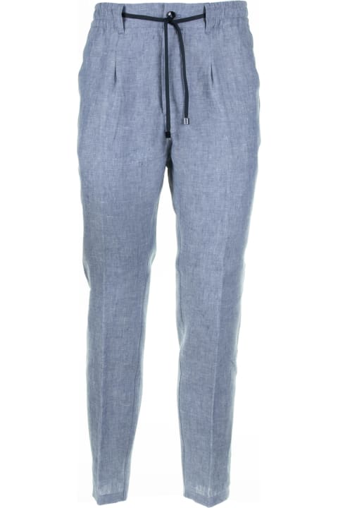 メンズ Crunaのウェア Cruna Mitte Blue Linen Trousers