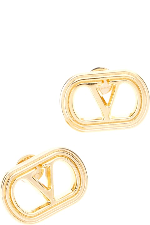 Jewelry for Men Valentino Garavani Gold Metal Ovalette Earrings