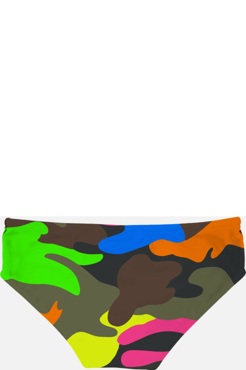 Homeware MC2 Saint Barth Man Swim Briefs With Multicolor Camouflage Print