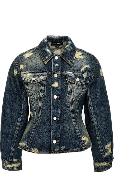 Marc Jacobs for Women Marc Jacobs 'the Rip And Repair Fluted Denim Jacket' Jacket