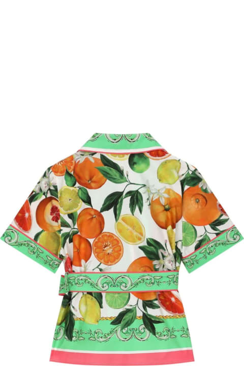 Dolce & Gabbana for Boys Dolce & Gabbana Shirt With Belt And Orange And Lemon Print