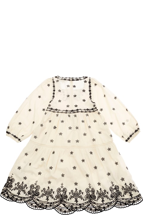 Homeware Sea New York 
kingsley
 Beige Dress With All-over Embroidery In Cotton Girls