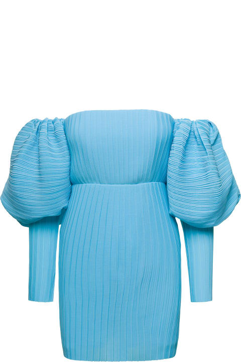 Solace London Dresses for Women Solace London Light -blue Skye Off-shoulder Mini Dress In Polyester Woman