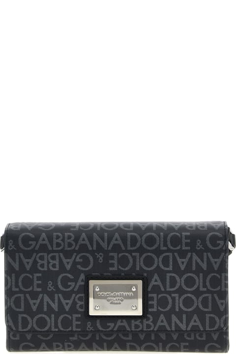 Dolce & Gabbana Shoulder Bags for Men Dolce & Gabbana Coated Jacquard Crossbody Bag