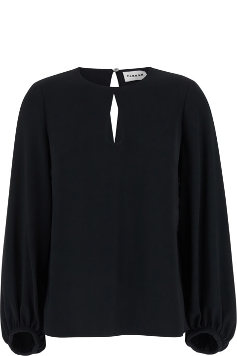 Homeware Parosh Black Cut-out Blouse In Light Fabric Woman