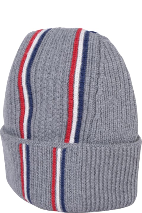 Hats for Men Moncler Logo Patch Knitted Beanie