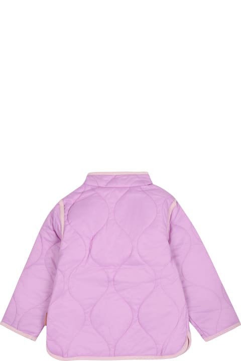 Topwear for Baby Girls Molo Pink Down Jacket Helio For Baby Girl