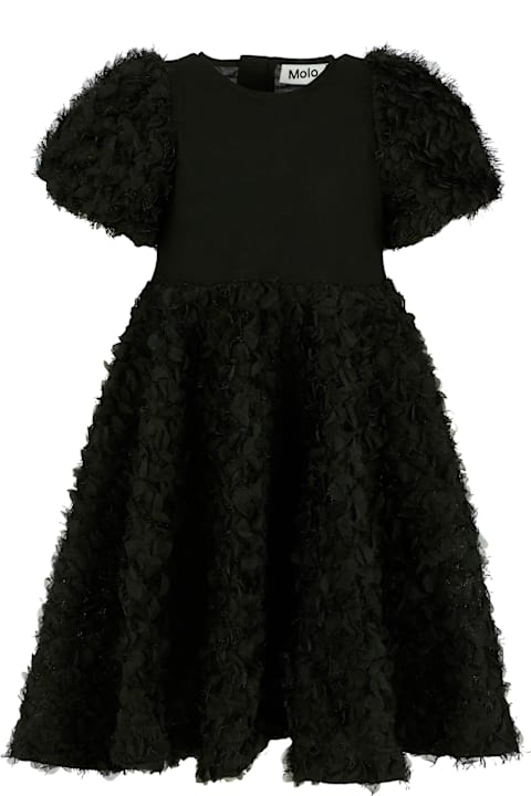 Homeware Molo Black Dress For Girl With Petals