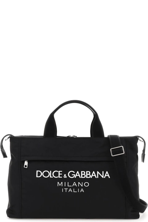 Totes for Men Dolce & Gabbana Nylon Duffle Bag With Logo