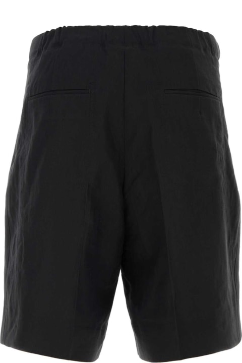 Zegna Pants for Men Zegna Black Linen Bermuda Shorts