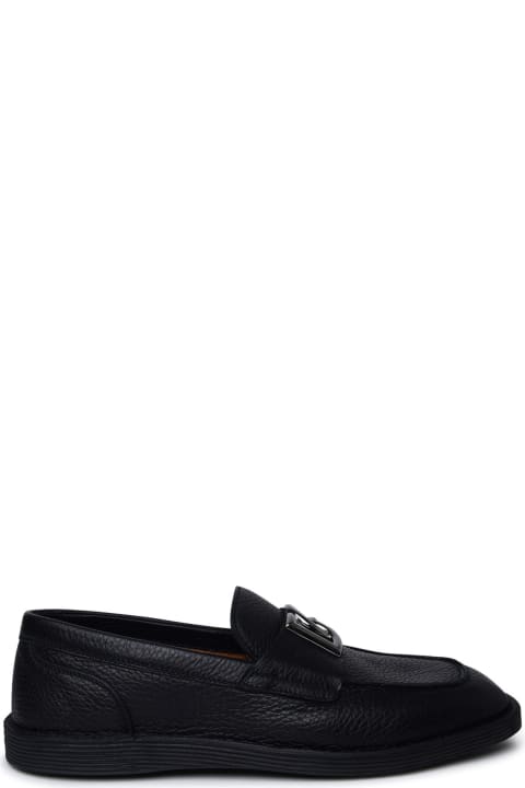 メンズ Dolce & Gabbanaのシューズ Dolce & Gabbana Black Leather Loafers