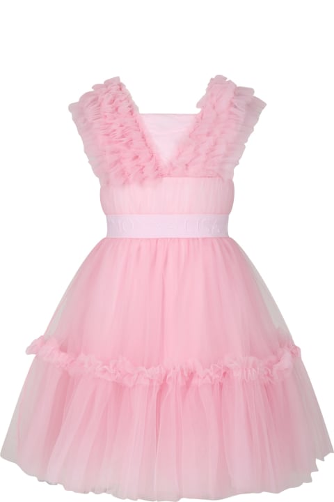Dresses for Girls Monnalisa Elegant Pink Dress For Girl