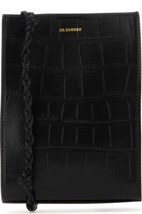 Jil Sander for Women Jil Sander Black Leather Small Tangle Shoulder Bag