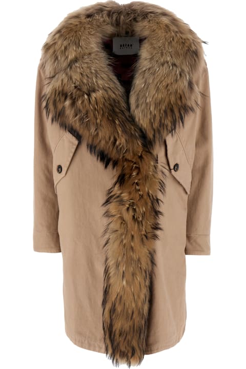 Bazar Deluxe Clothing for Women Bazar Deluxe Biscuit Stretch Cotton Parka