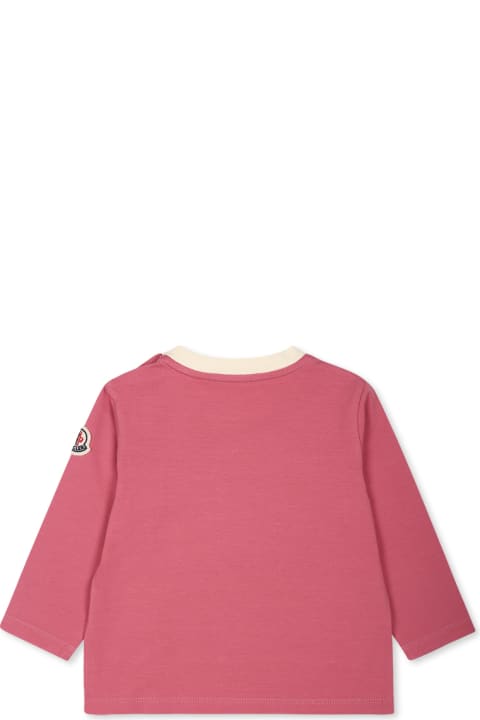 Homeware Moncler Fuchsia T-shirt For Baby Girl With Logo