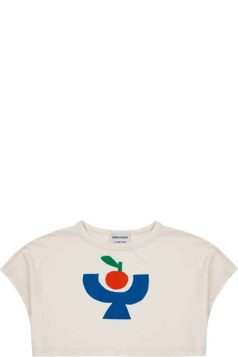 ガールズ Bobo Chosesのトップス Bobo Choses Ivory T-shirt For Girl With Multicolor Print