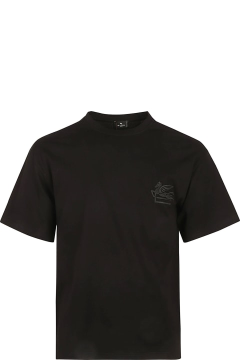 メンズ新着アイテム Etro Chest Logo Embroidered T-shirt