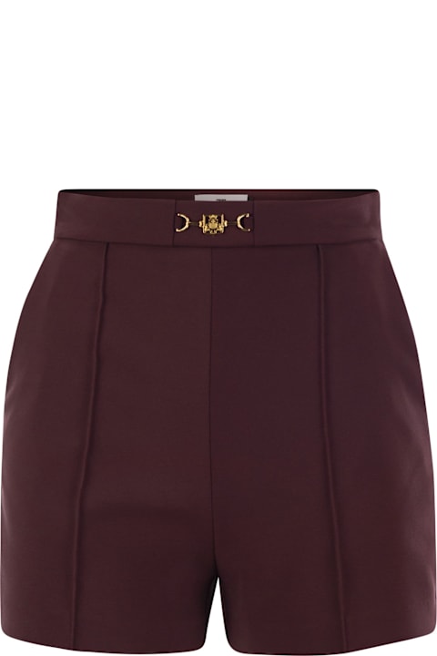 Pants & Shorts for Women Elisabetta Franchi Pantaloncini In Crêpe Stretch Con Morsetto