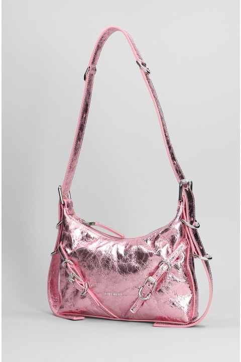 Givenchy Totes for Women Givenchy Voyou Shoulder Bag In Rose-pink Leather