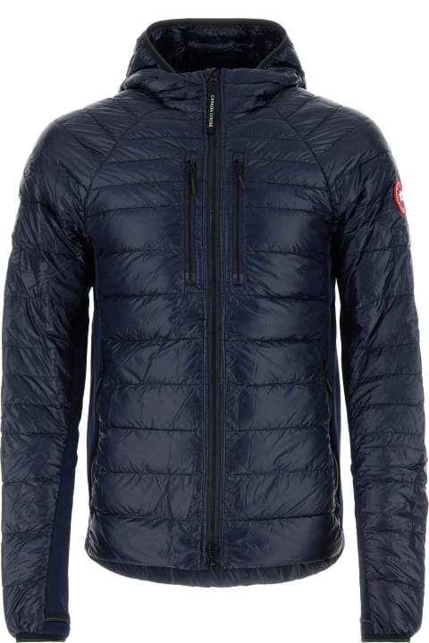Canada Goose for Men Canada Goose Midnight Blue Wool And Nylon Hybridge Down Jacket