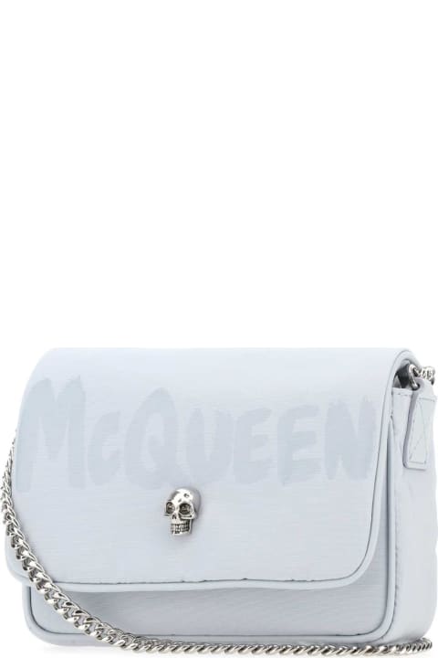 Alexander McQueen Shoulder Bags for Women Alexander McQueen Pastel Light-blue Polyester Small Skull Crossbody Bag