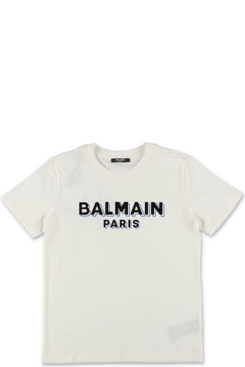 Fashion for Men Balmain Balmain T-shirt Bianca In Jersey Di Cotone Bambino