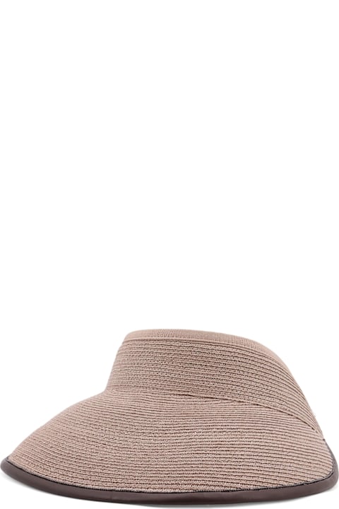 Brunello Cucinelli قبعات لـ السيدات Brunello Cucinelli Techno Hemp And Cotton Visor With Monili Detail