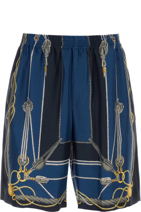 Pants for Men Versace Printed Silk Bermuda Shorts