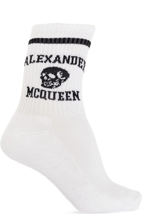 Underwear for Men Alexander McQueen Logo Skull Intarsia Knitted Socks
