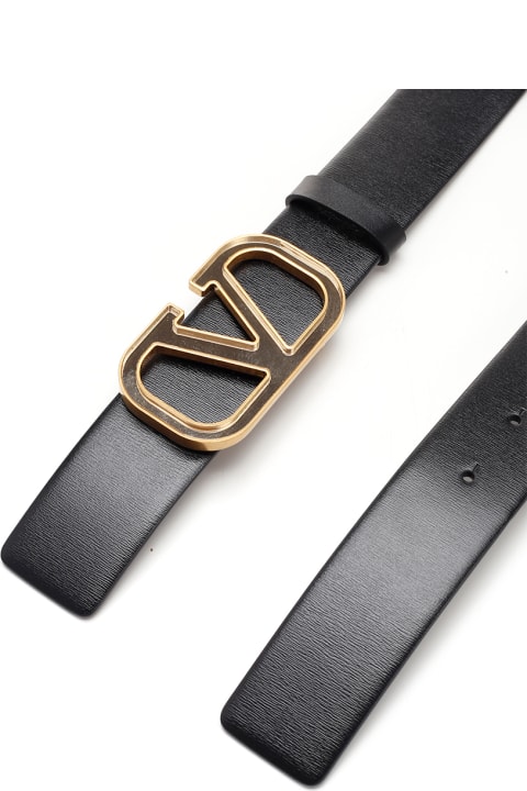Belts for Men Valentino Garavani Black 'v Logo' Belt