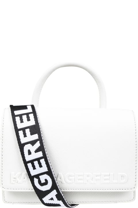 White Casual Bag With Logo