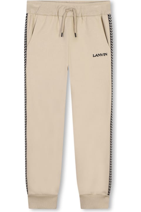 Lanvin Bottoms for Boys Lanvin Pantaloni Sportivi Con Bordo A Righe