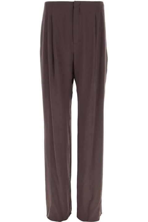 Saint Laurent Clothing for Men Saint Laurent Brown Crepe Wide-leg Pant