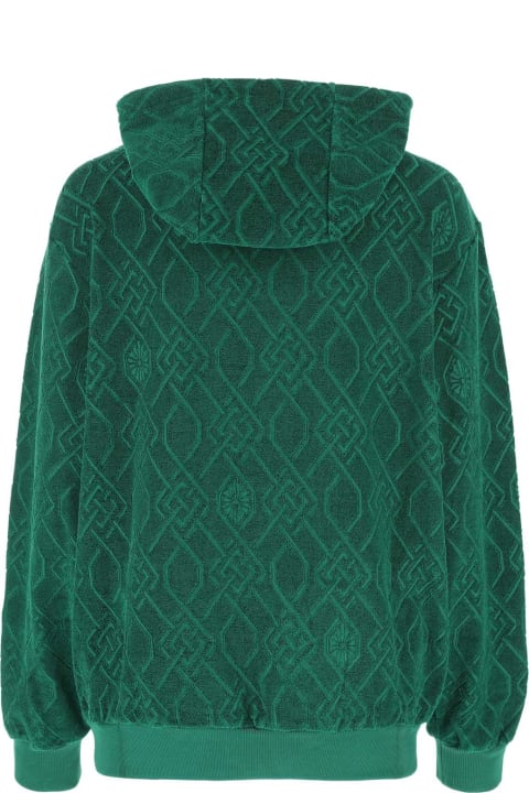 Koché Fleeces & Tracksuits for Women Koché Dark Green Terry Fabric Oversize Sweatshirt