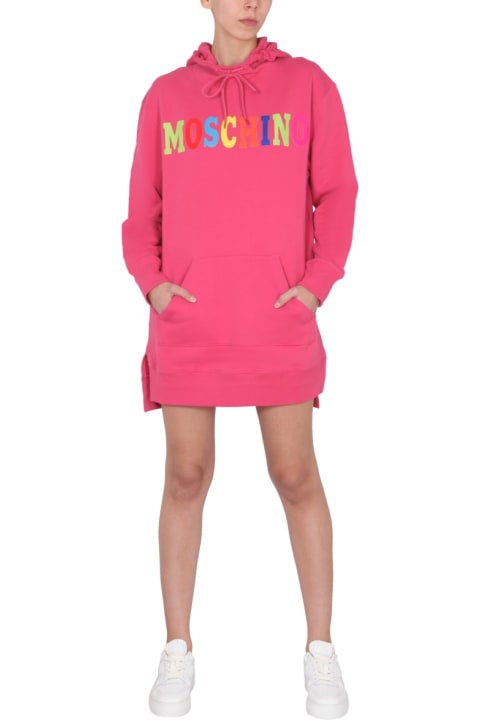 Fleeces & Tracksuits for Women Moschino Dress With Multicolor Flocked Logo