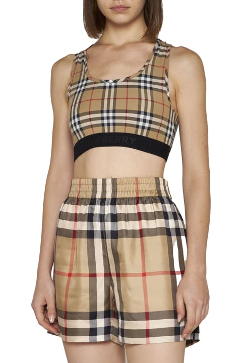 Burberry Sale for Women Burberry Multicolor Bermuda Shorts With Vintage Check Motif In Stretch Cotton Woman Burberry